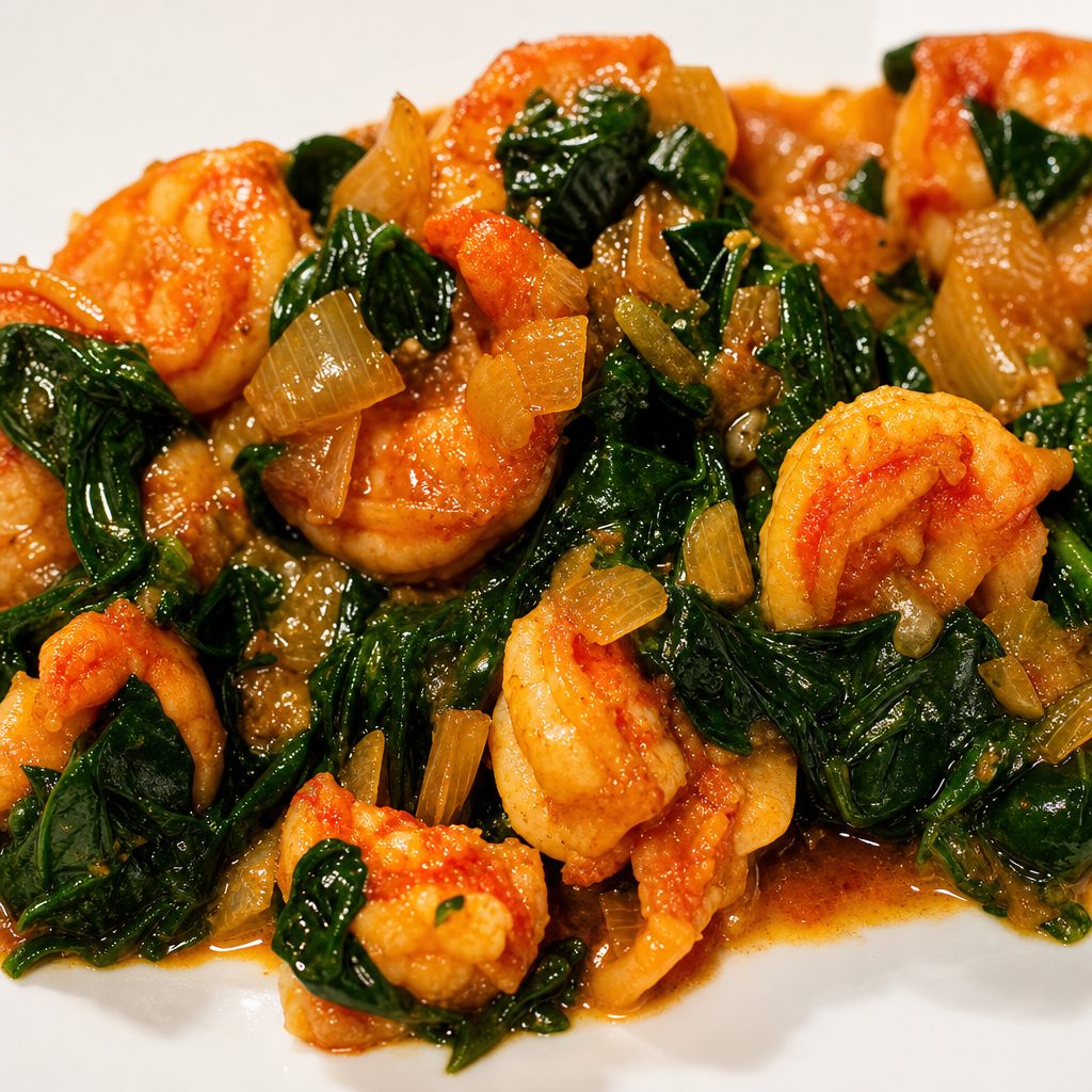 47. King Prawn Saag.